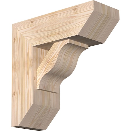 Ekena Millwork Funston Slat Smooth Bracket w/ Offset Brace, Douglas Fir, 7 1/2"W x 20"D x 20"H BKT0806X20X20FST06SDF